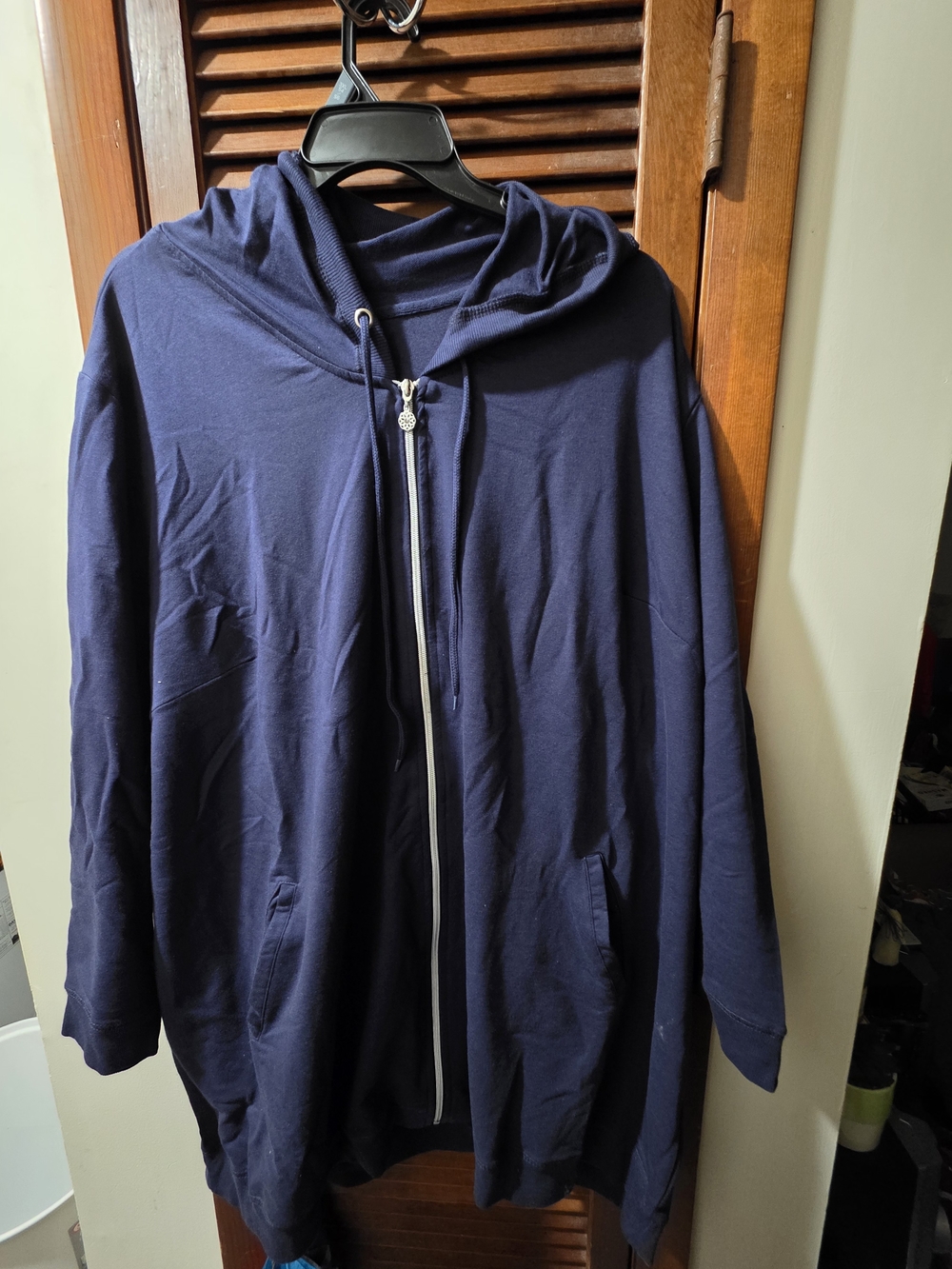 Catherines Navy Hooded Zip-Front Utility Jacket